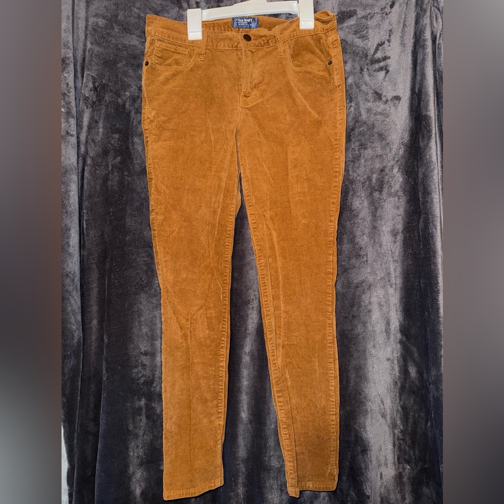Old Navy Rockstar womens mid rise skinny corduroy size 8 stretch burnt ochre